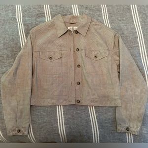 VINTAGE Emanuel Ungaro Plaid Cropped Square Frame Button Up Jacket Size 12